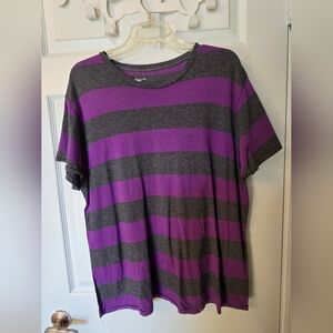 GAP Purple and Gray Striped Tee Size L